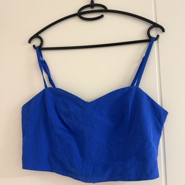 Blue Stradivarius bustier top, size L