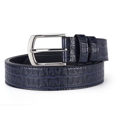 Leather belt with croc embossing