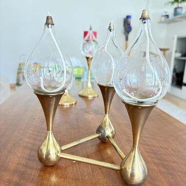 Vintage Glas Öllampe Fredie Andersen Design