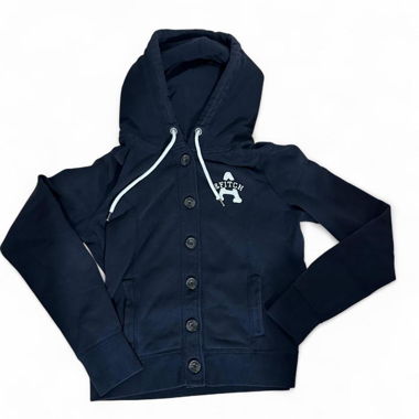 navy Abercrombie & Fitch cardigan hoodie, size m