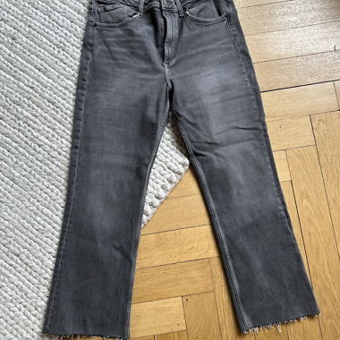 Jean Zara gris flare crop
