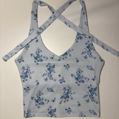 Top Tank halter floreale con spallacci regolabili