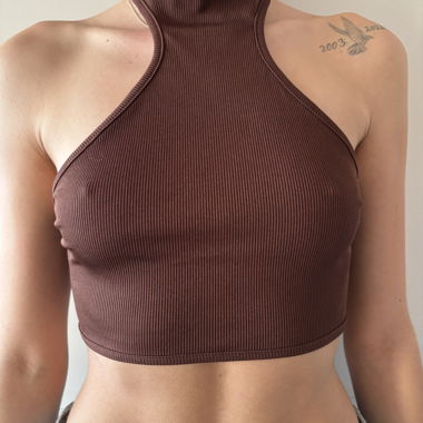 Brown Backless Top