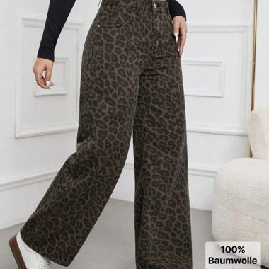 Jeans con motivo leopardato