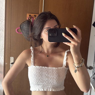 White Ruffle Crop Top