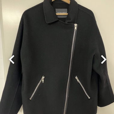 Neuwertige Schwarze LEONARDO Jacke aus Wolle