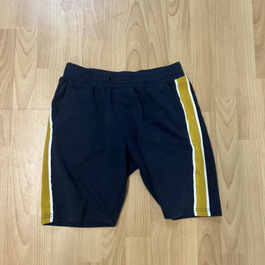 Short blu navy a righe gialle