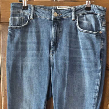 Jean 7/8e frangé