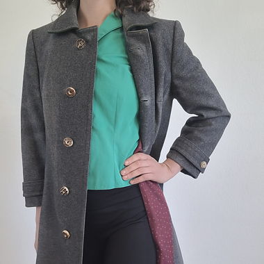Superbe Manteau Vintage Gris "Bergloden"