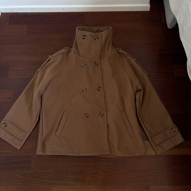 Cappotto corto da donna marrone
