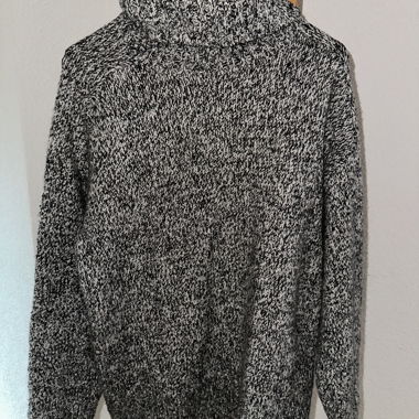Grobstrick Rollkragenpullover grau meliert