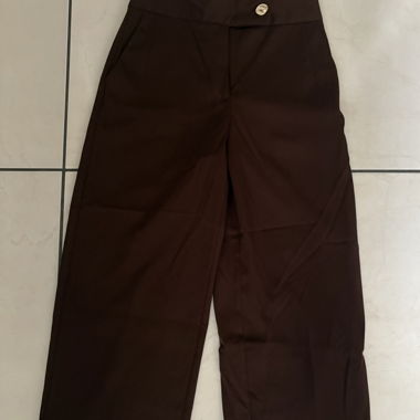 Pantalons marron à jambe large (ZARA)
