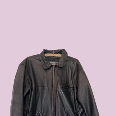 schwarze Lederjacke