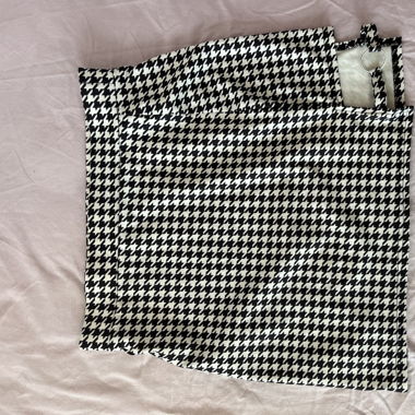 black and white checked skirt