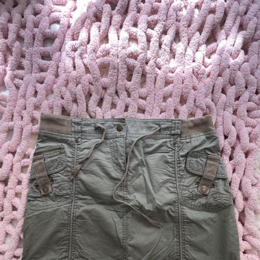 00s kaki cargo mini skirt