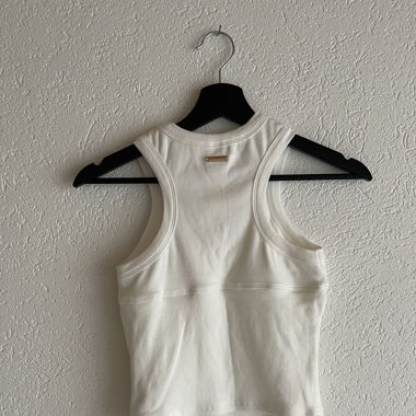 Missguided White Ribbed Tank Top