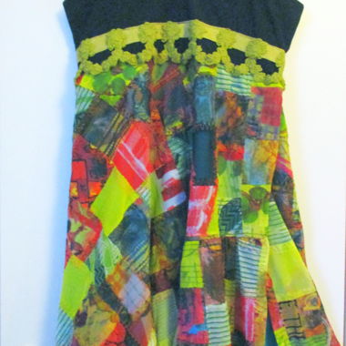 Abito Save the Queen! patchwork multicolore