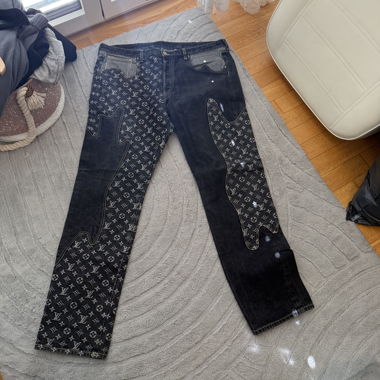 Jeans Louis Vuitton Monogram nero taglia 36
