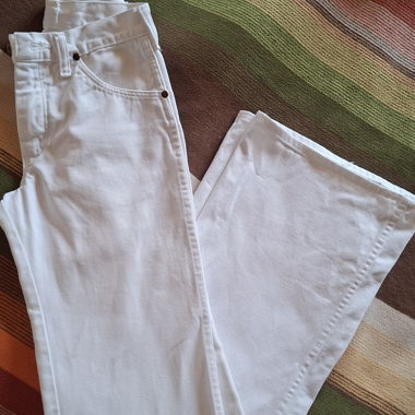 Vintage Jeans Wrangler Weiss, Flare-Schnitt