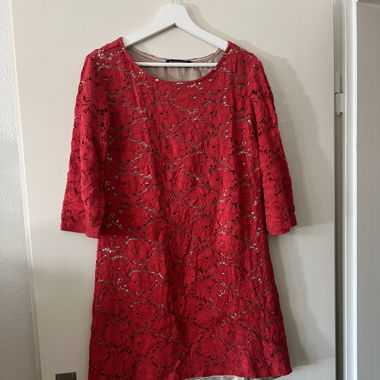 Red lace dress