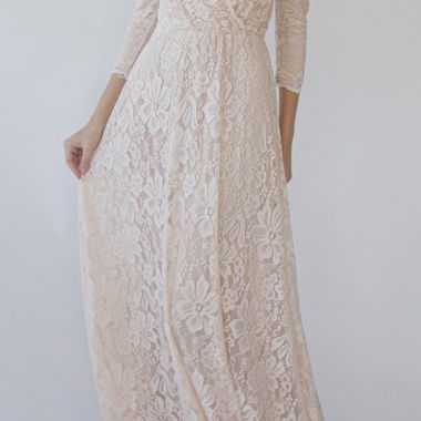 Brautkleid aus Spitze boho/vintage Grösse L-XL