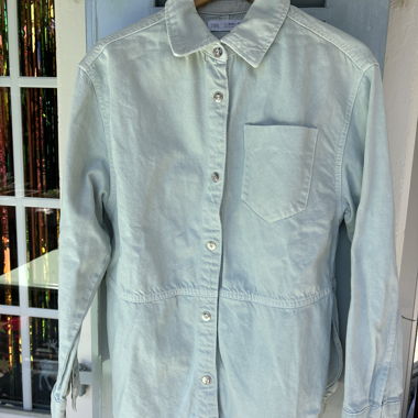Giacca di jeans Zara azzurro chiaro