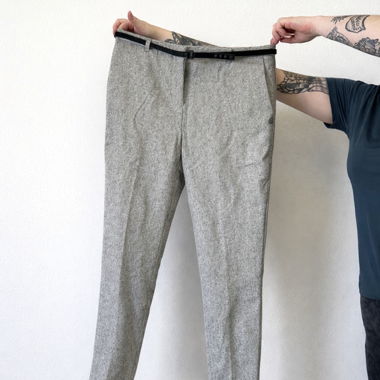 Pantaloni in lana grigi Maison Scotch con cintura