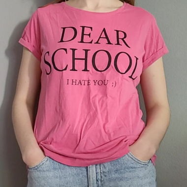 T-shirt humour rose imprimé