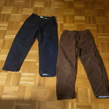2 pantalons côtelés 