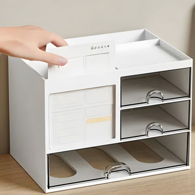Weisser Schreibtisch Organizer mit Schubladen