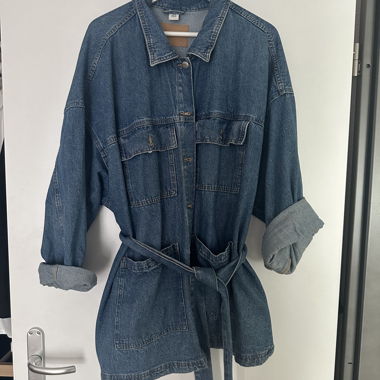 Lange Jeansjacke Mantel XXL 