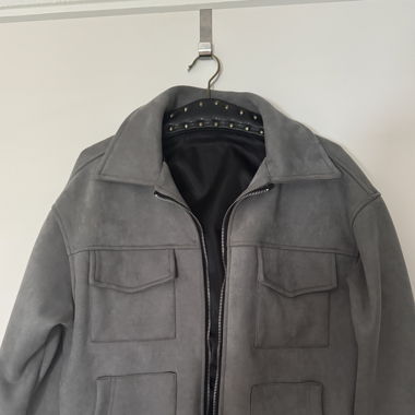 Graue Harrington Kragen Jacke