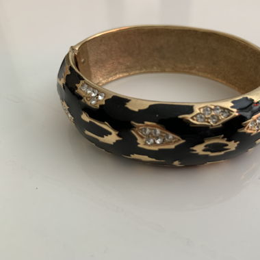 BRACELET BLACK&GOLD&STRASS