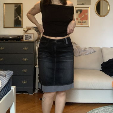 Midirock aus Jeans 