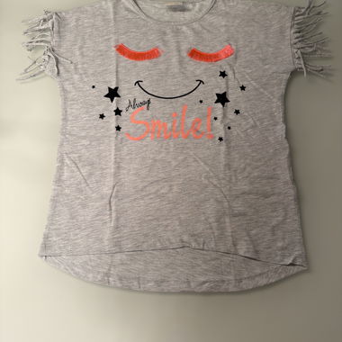 Graues T-Shirt mit Smile-Aufdruck