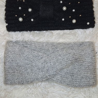 Bandeaux d'hiver noirs et gris
