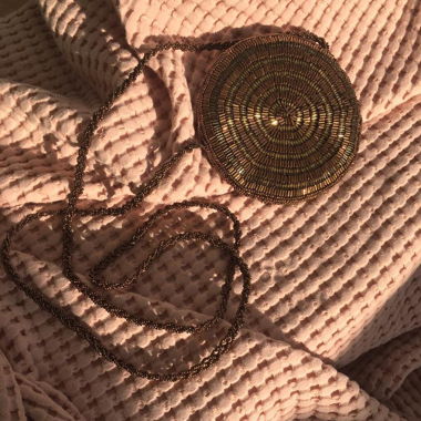 vintage round beaded bag