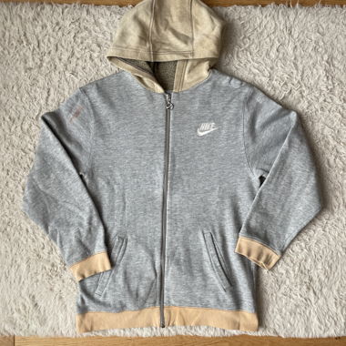 Nike Zip Hoodie Grau-Beige Vintage L