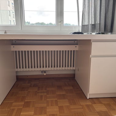 MALM Desk, white – 140 x 65 cm with storage