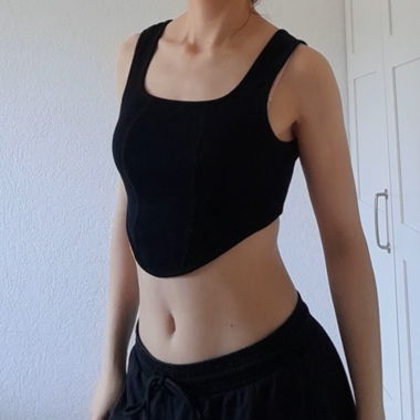 ONLY corset top cropped schwarz
