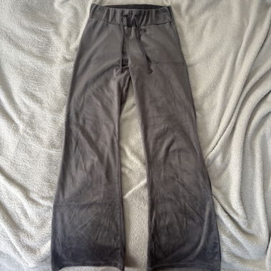 grey velour sweatpants