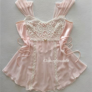 Flora Nikrooz Pink Chiffon Babydoll Taglia M