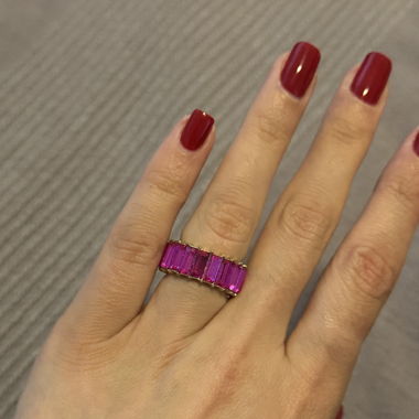 Fuchsia pink stone ring