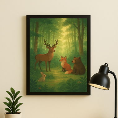 Cadre photo Animaux de la forêt A4