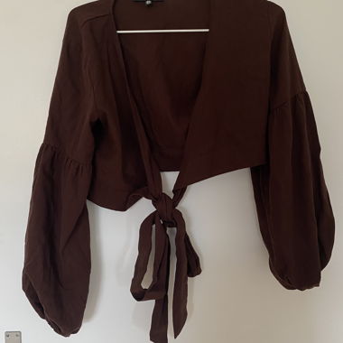 Brown long sleeve blouse