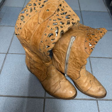 Echt-Leder Stiefel, Gr. 36