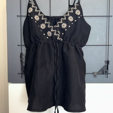 Schwarzes Babydolltop
