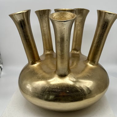 Goldene Designer-Vase mit Mehrfach-Öffnungen
