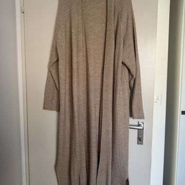 Cardigan lungo H&M beige a coste L