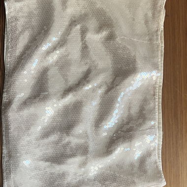 Jupe mini en tissu à paillettes beige